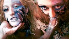 play 僵尸宠物性高潮:青少年金发的肮脏的深throat