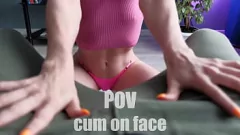 play Cum-Covered Face After Intense Fuck of Petite Slut's Pussy
